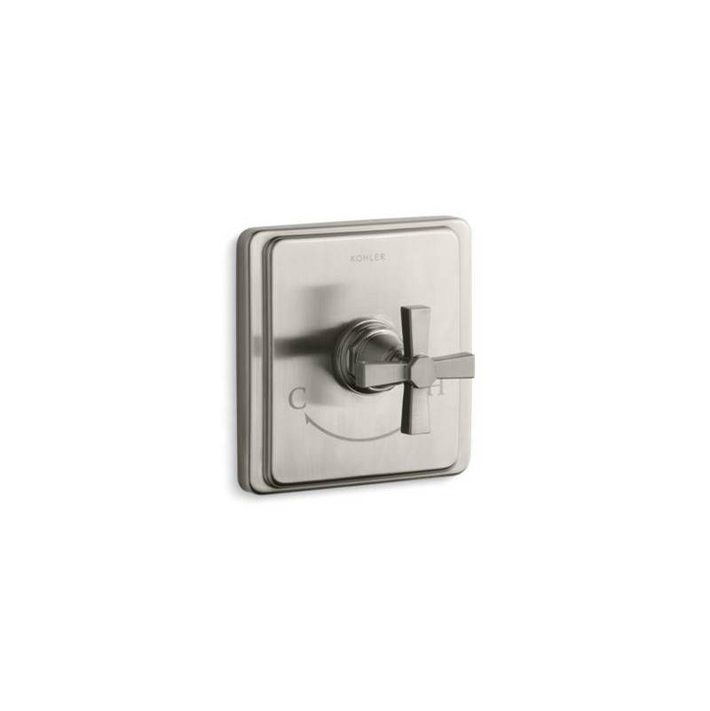 Pinstripe® Valve trim with Pure design cross handle for thermostatic valve, requi-shop