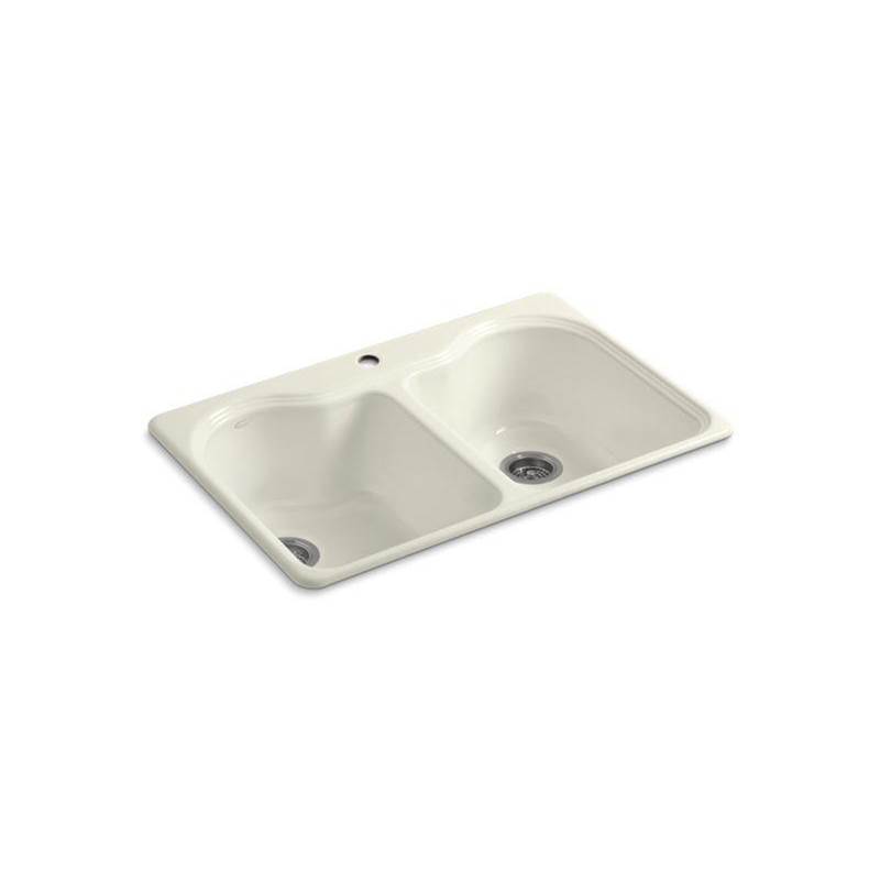 Hartland® 33'' x 22'' x 9-5/8'' top-mount double-equal kitchen sink with single f-shop