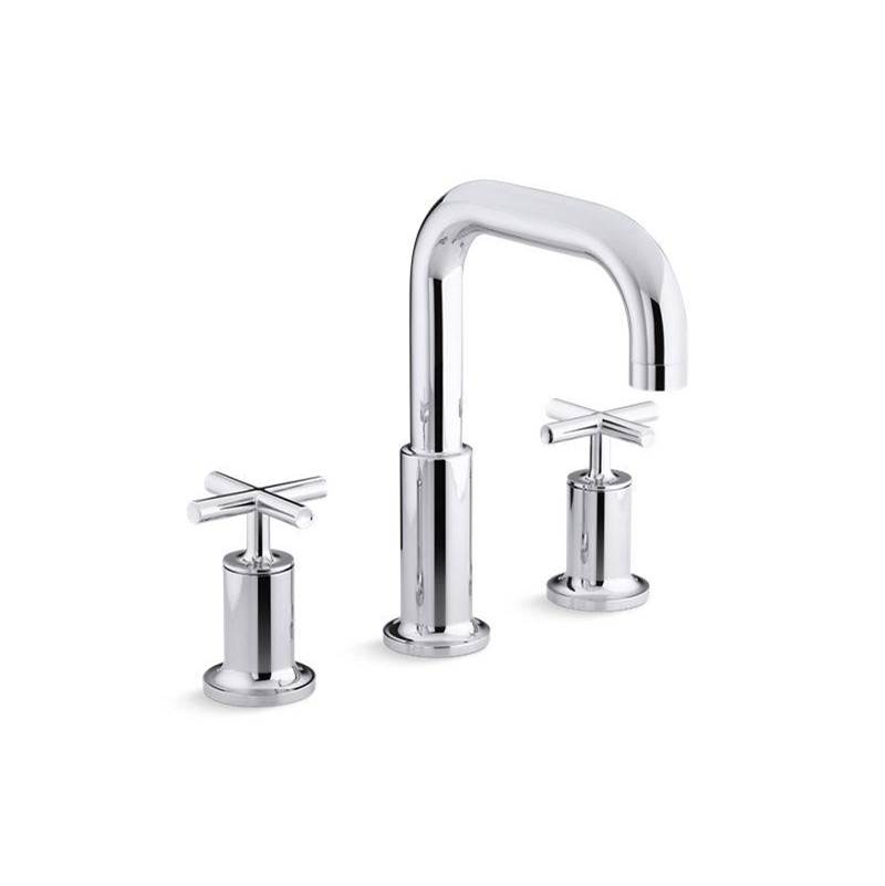 Purist® Deck-mount bath faucet trim for high-flow valve with cross handles, valve-shop