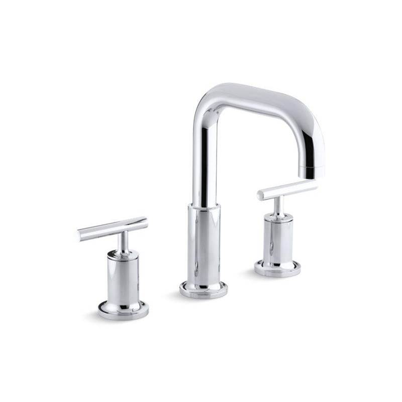 Purist® Deck-mount bath faucet trim for high-flow valve with lever handles, valve-shop