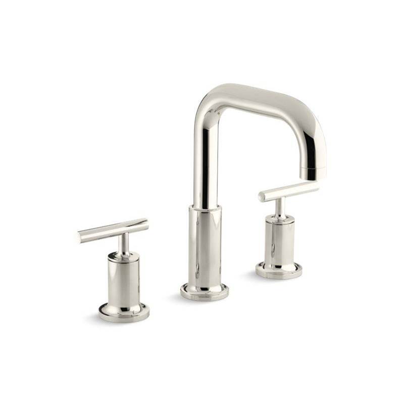 Purist® Deck-mount bath faucet trim for high-flow valve with lever handles, valve-shop