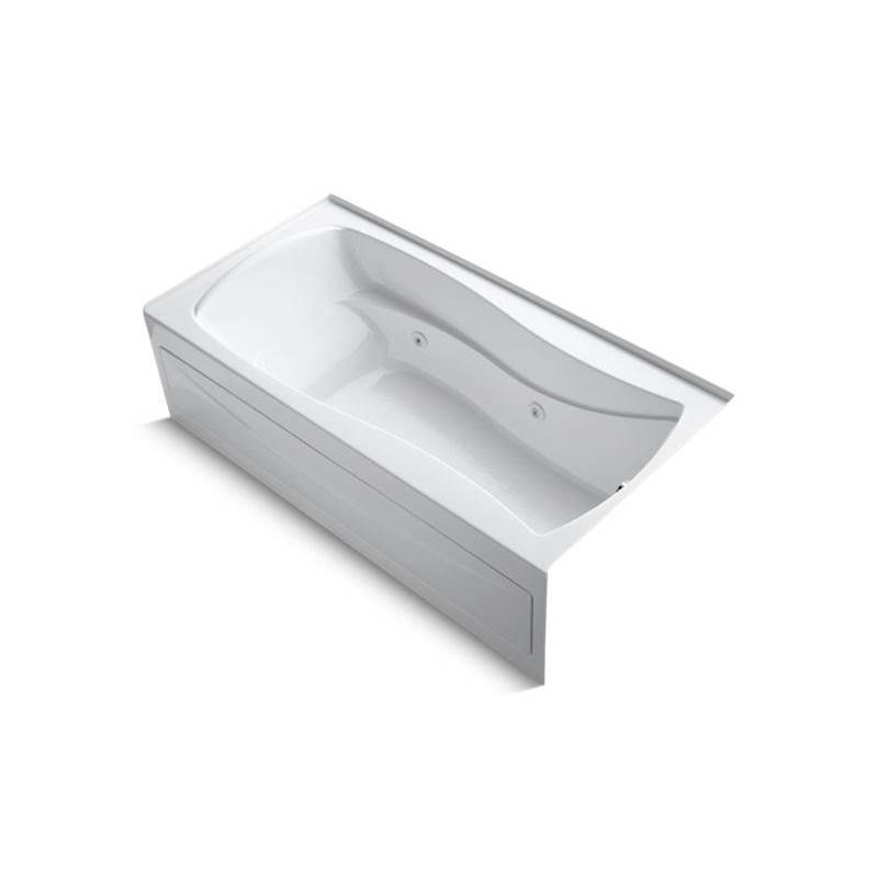 Mariposa® 72'' x 36'' alcove whirlpool bath with Bask® heated surface, integral a-shop