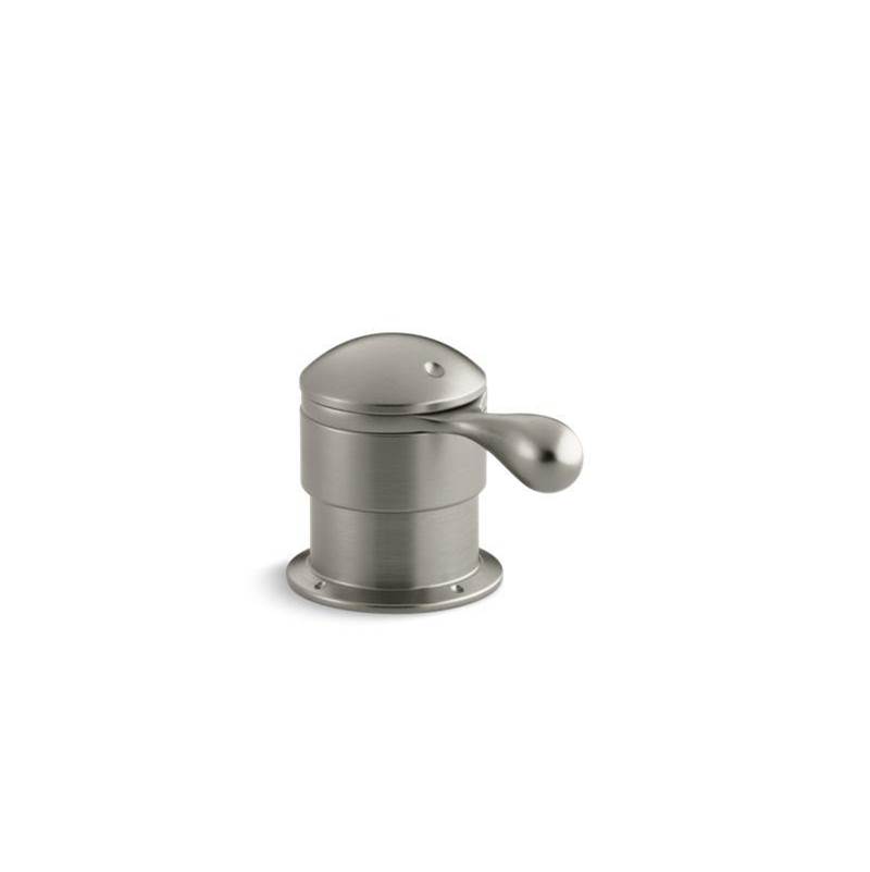 Deck-mount trim for transfer valve/vacuum breaker with lever handle, valve not in-related
