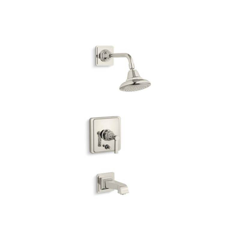 Pinstripe® Pure Rite-Temp® bath and shower trim kit with push-button diverter and-shop