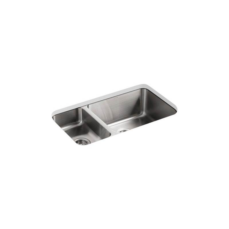 Undertone® 31-1/2'' x 18'' x 9-3/4'' undermount high/low double-bowl kitchen sink-shop