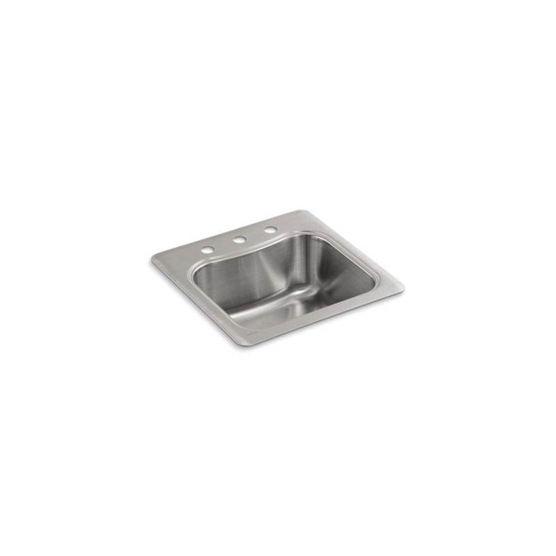 Staccato™ 20'' x 20'' x 8-5/16''top-mount single-bowl bar sink with 3 faucet hole-related