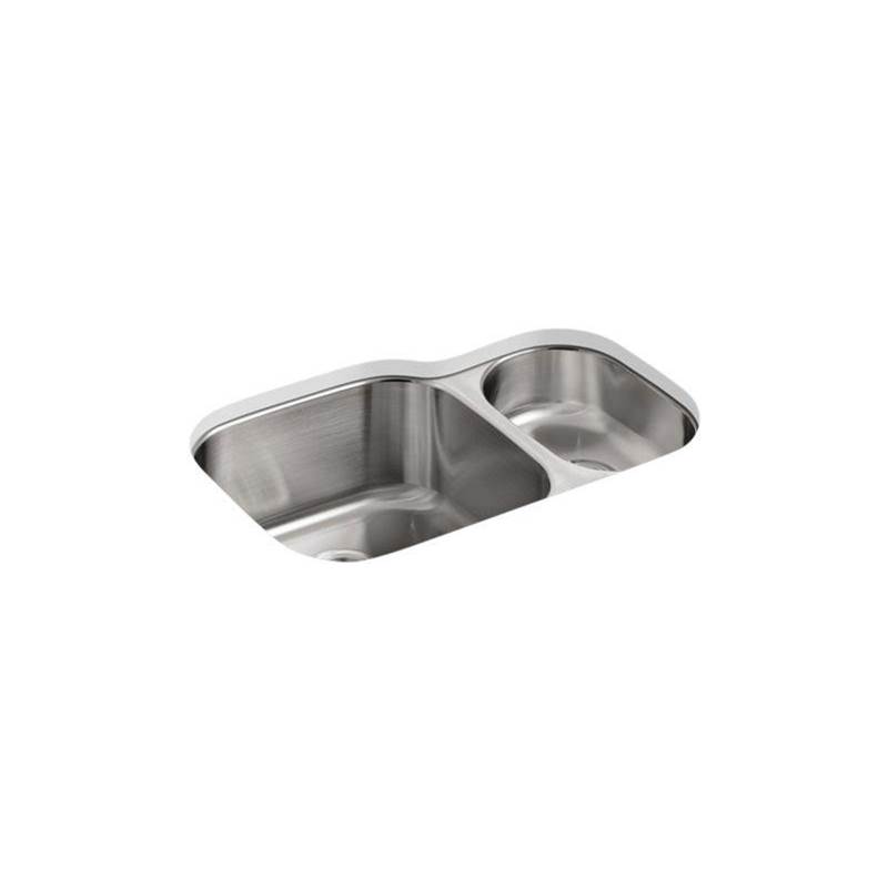 Undertone® 30-3/4'' x 20-1/8'' x 9-5/8'' undermount high/low double kitchen sink-shop