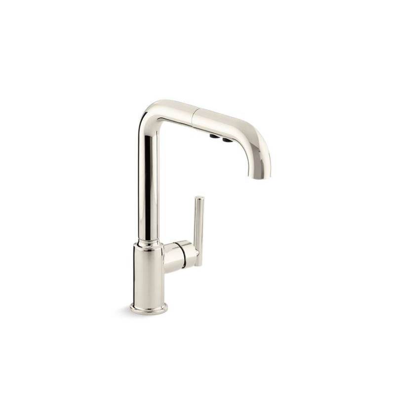Purist® Pull-out kitchen sink faucet with three-function sprayhead-shop