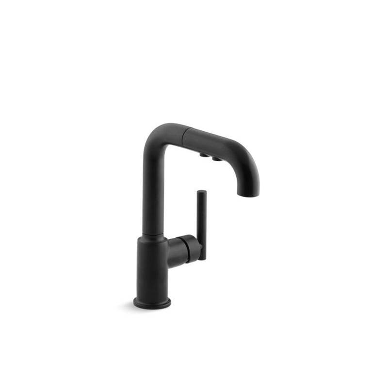Purist® Pull-out kitchen sink faucet with three-function sprayhead-shop