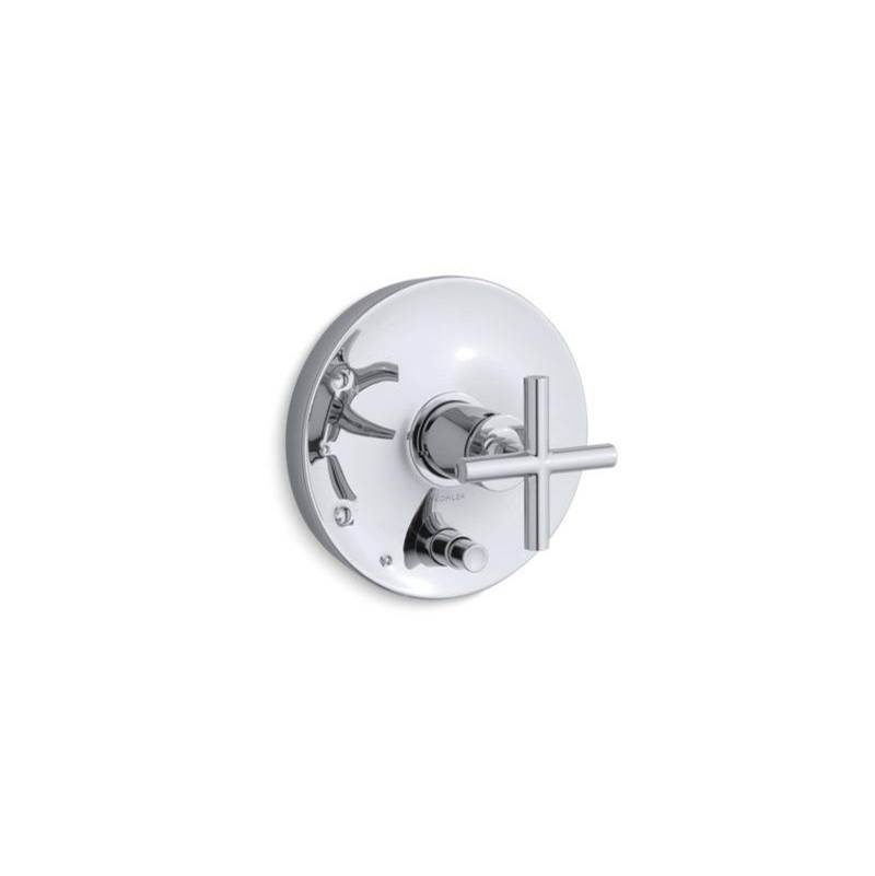 Purist® Rite-Temp® valve trim with push-button diverter and cross handle-shop