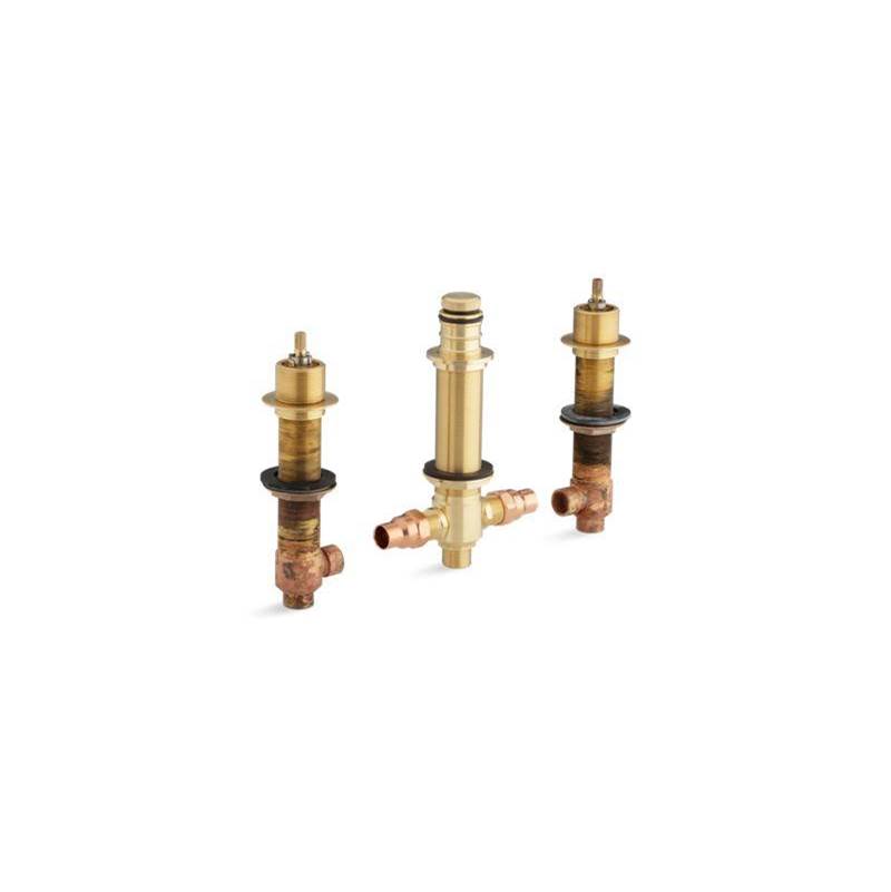 1/2'' ceramic high-flow valve system with diverter for finished-deck or rim-mount-related