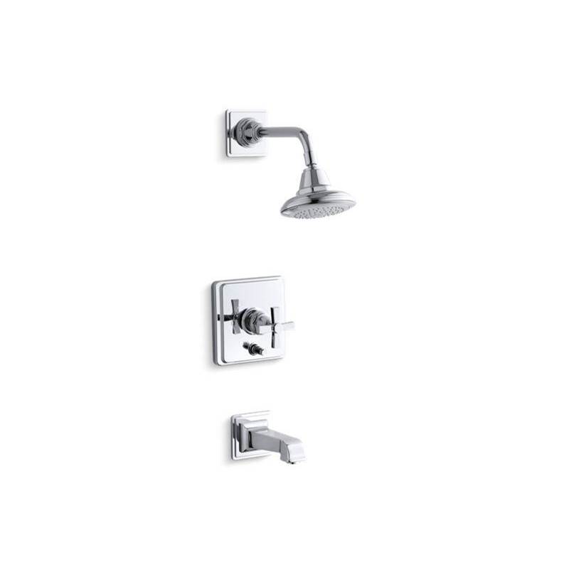 Pinstripe® Pure Rite-Temp® pressure-balancing bath and shower faucet trim with cr-shop
