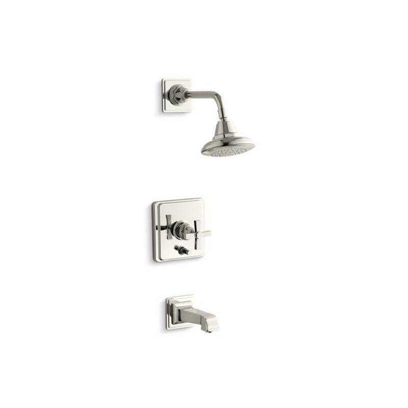 Pinstripe® Pure Rite-Temp® pressure-balancing bath and shower faucet trim with cr-related
