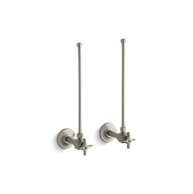 Pair 3/8'' NPT angle supplies with stop, cross handle and annealed vertical tube-related