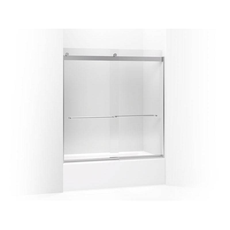 Levity® Sliding bath door, 62'' H x 56-5/8 - 59-5/8'' W, with 1/4'' thick Crystal-shop