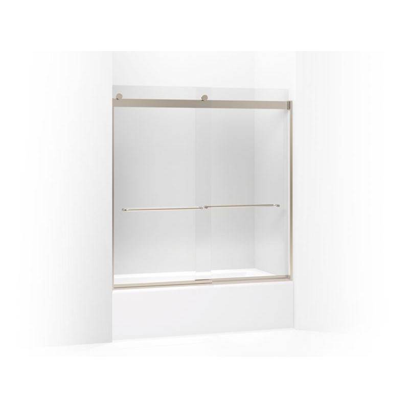 Levity® Sliding bath door, 62'' H x 56-5/8 - 59-5/8'' W, with 1/4'' thick Crystal-shop