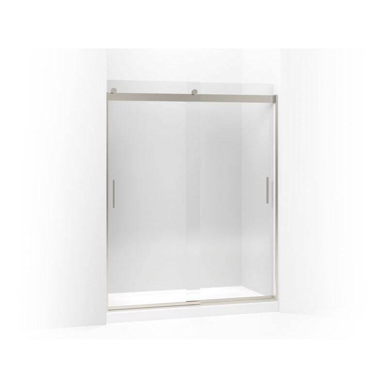 Levity® Sliding shower door, 74'' H x 56-5/8 - 59-5/8'' W, with 1/4'' thick Cryst-related