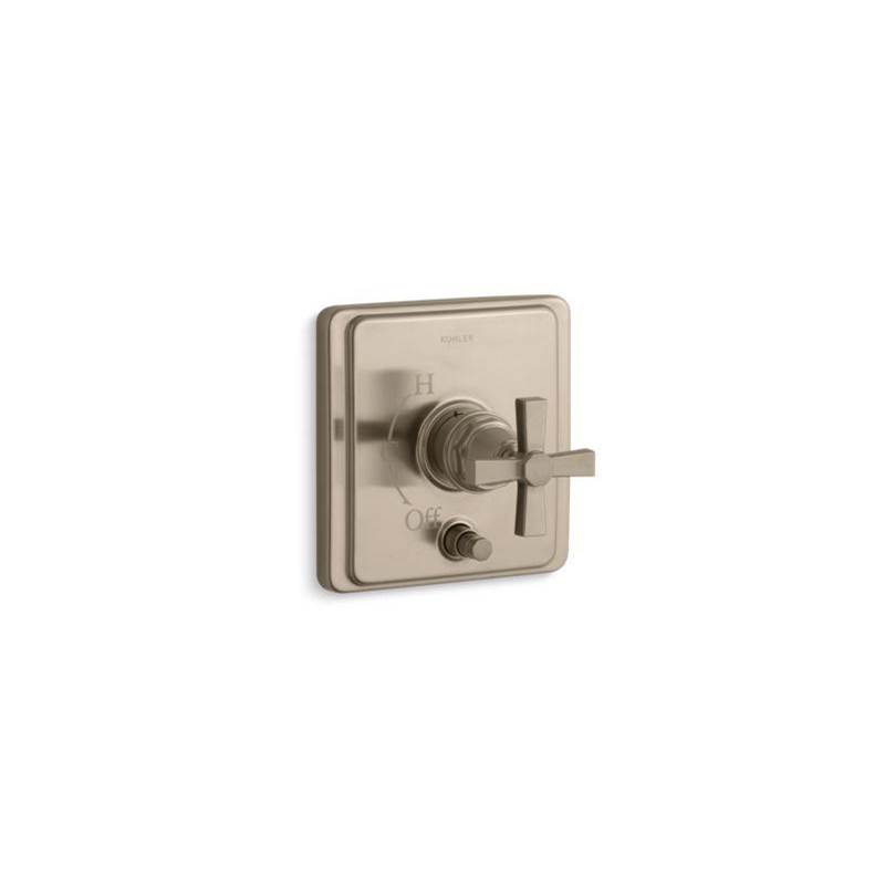 Pinstripe® Rite-Temp® pressure-balancing valve trim with diverter and plain cross-shop