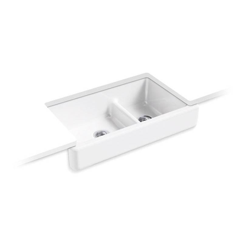 Whitehaven® Smart Divide® 35-1/2'' undermount double-bowl farmhouse kitchen sink -shop