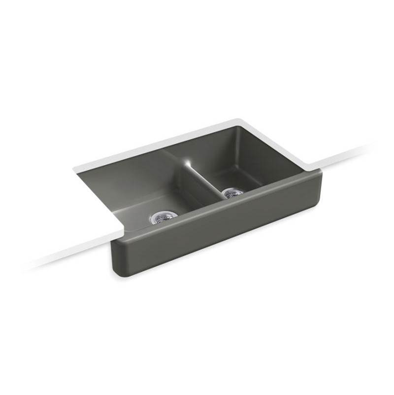 Whitehaven® Smart Divide® 35-1/2'' undermount double-bowl farmhouse kitchen sink -shop