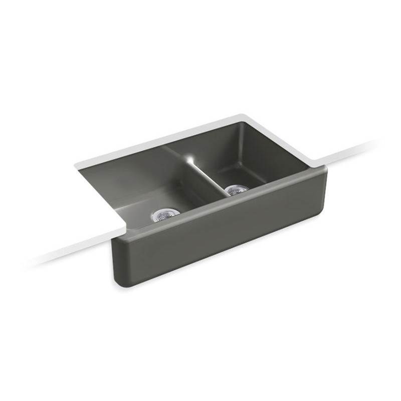 Whitehaven® Smart Divide® 35-3/4'' undermount double-bowl farmhouse kitchen sink-related