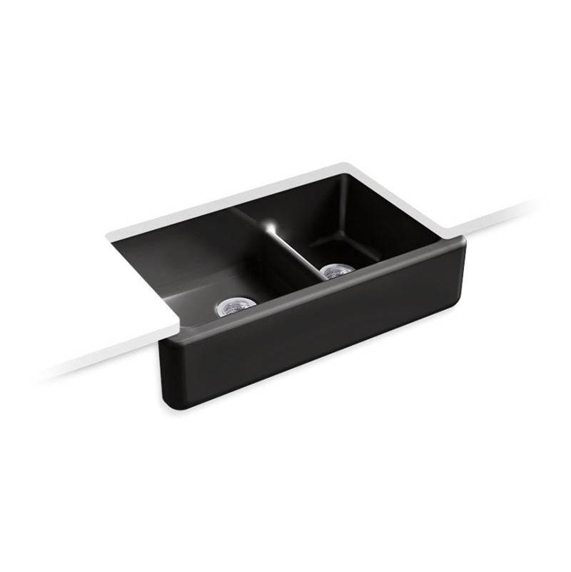 Whitehaven® Smart Divide® 35-3/4'' undermount double-bowl farmhouse kitchen sink-shop