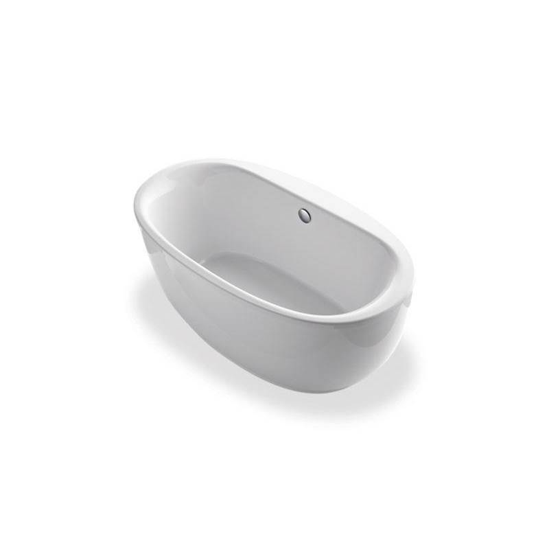 Sunstruck® 65-1/2'' x 35-1/2'' oval freestanding bath with fluted shroud and cent-shop