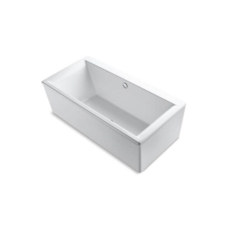 Stargaze® 72'' x 36'' freestanding bath with straight shroud and center drain-related