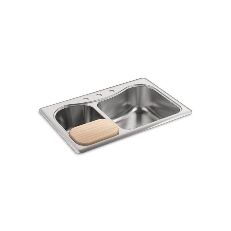 Staccato™ 33'' x 22'' x 8-5/16'' top-mount large/medium double-bowl kitchen sink -shop