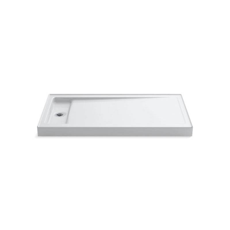 Bellwether® 60'' x 32'' single-threshold shower base with left offset drain-shop