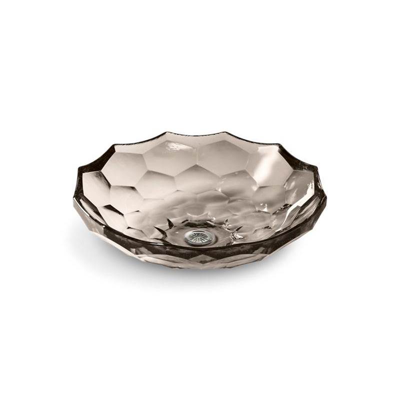 Briolette™ 17-1/2'' round vessel glass bathroom sink, no overflow-shop