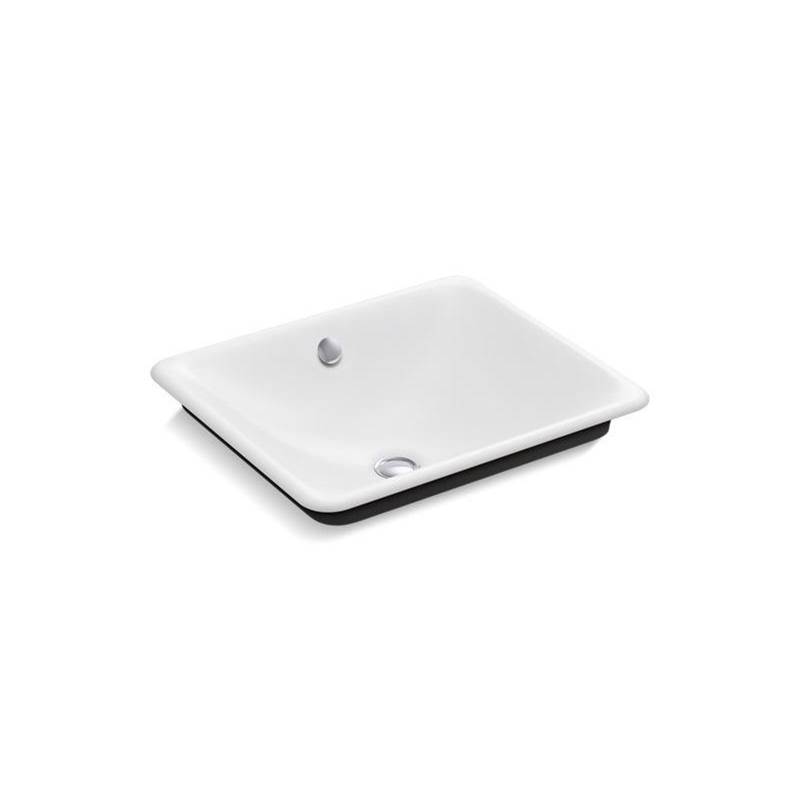 Iron Plains® Rectangle Vessel bathroom sink with Iron Black painted underside-shop