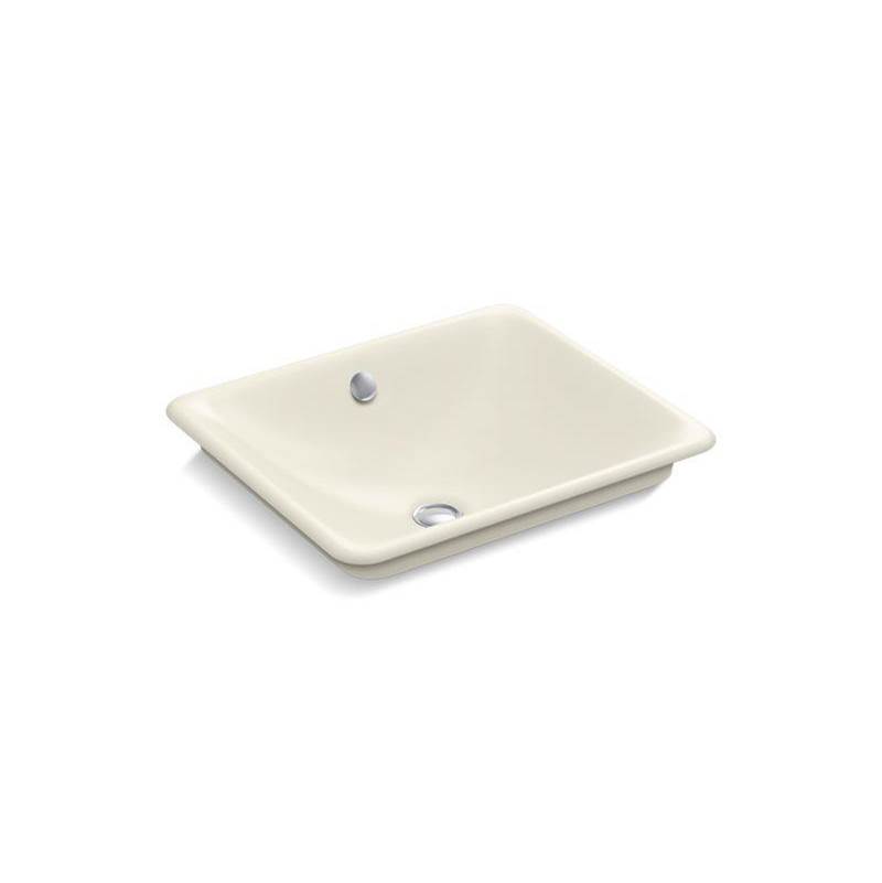 Iron Plains® Rectangle Vessel bathroom sink with Biscuit painted underside-shop
