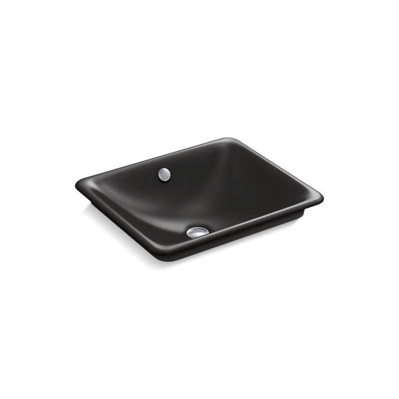 Iron Plains® Rectangle Vessel bathroom sink with Iron Black painted underside-shop