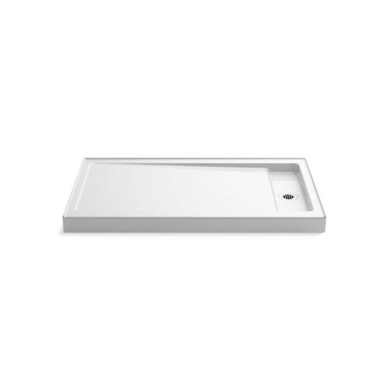 Bellwether® 60'' x 34'' single-threshold shower base with right offset drain-related