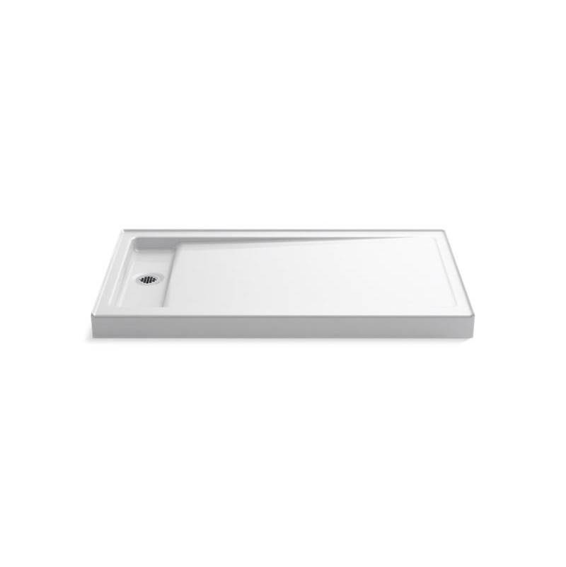 Bellwether® 60'' x 34'' single-threshold shower base with left offset drain-related