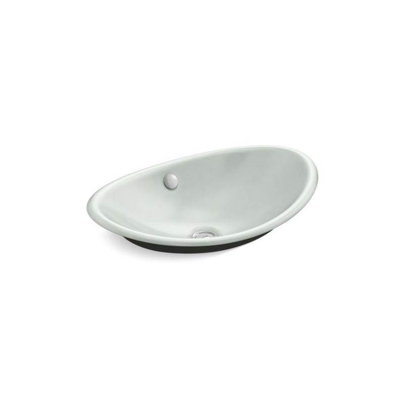 Iron Plains® Oval Vessel bathroom sink with Iron Black painted underside-related