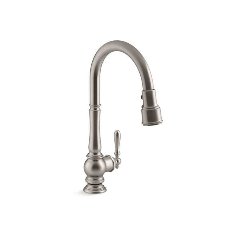 Artifacts® Pull-down kitchen sink faucet with three-function sprayhead-shop
