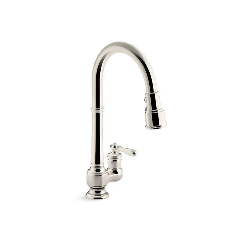 Artifacts® Pull-down kitchen sink faucet with three-function sprayhead-shop