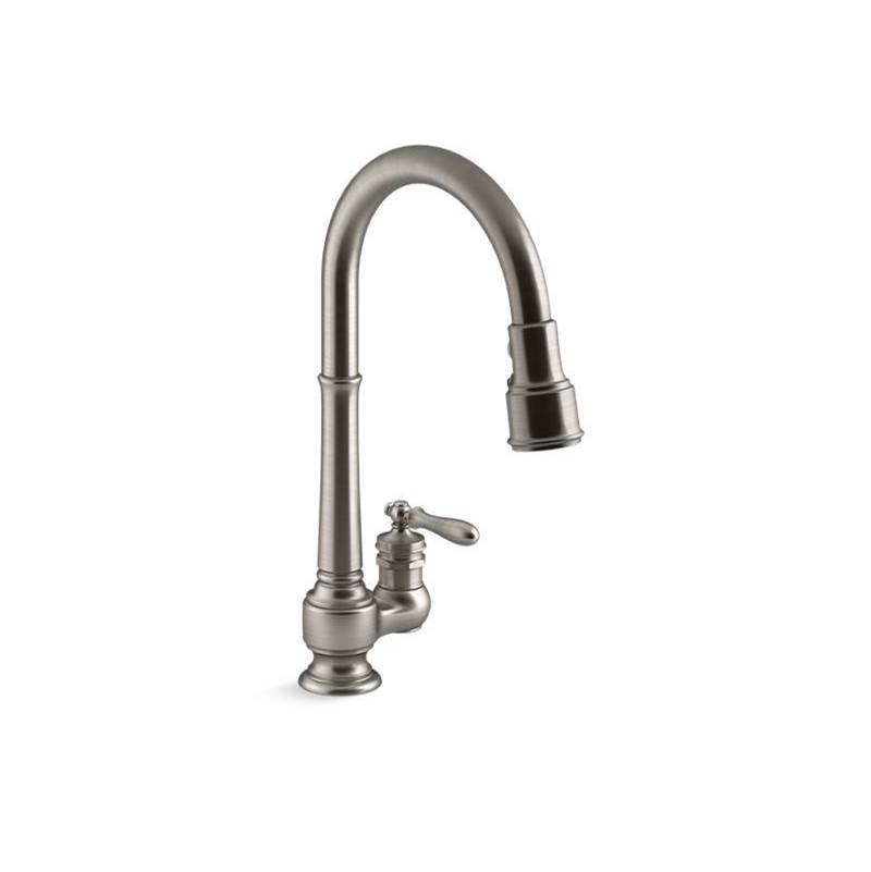 Artifacts® Pull-down kitchen sink faucet with three-function sprayhead-related