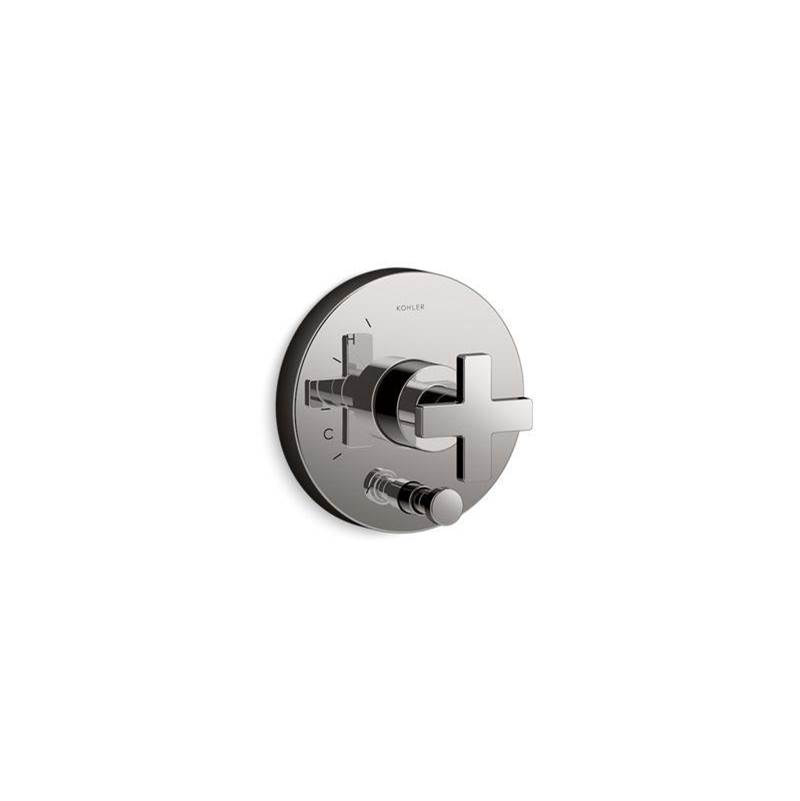 Composed® Rite-Temp® valve trim with push-button diverter and cross handle-related