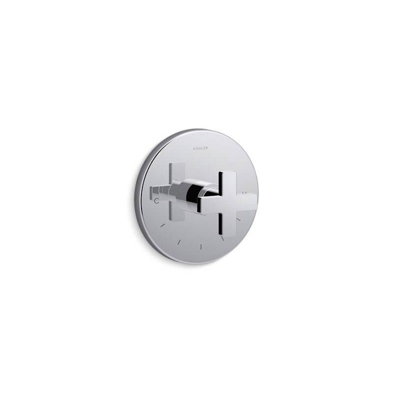 Composed® MasterShower® temperature control valve trim with cross handle-related