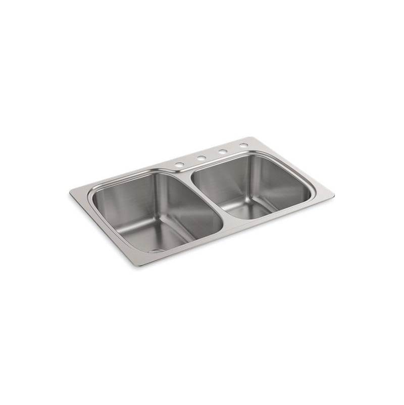 Verse™ 33'' x 22'' x 9-1/4'' top-mount/undermount double-bowl large/medium kitche-shop