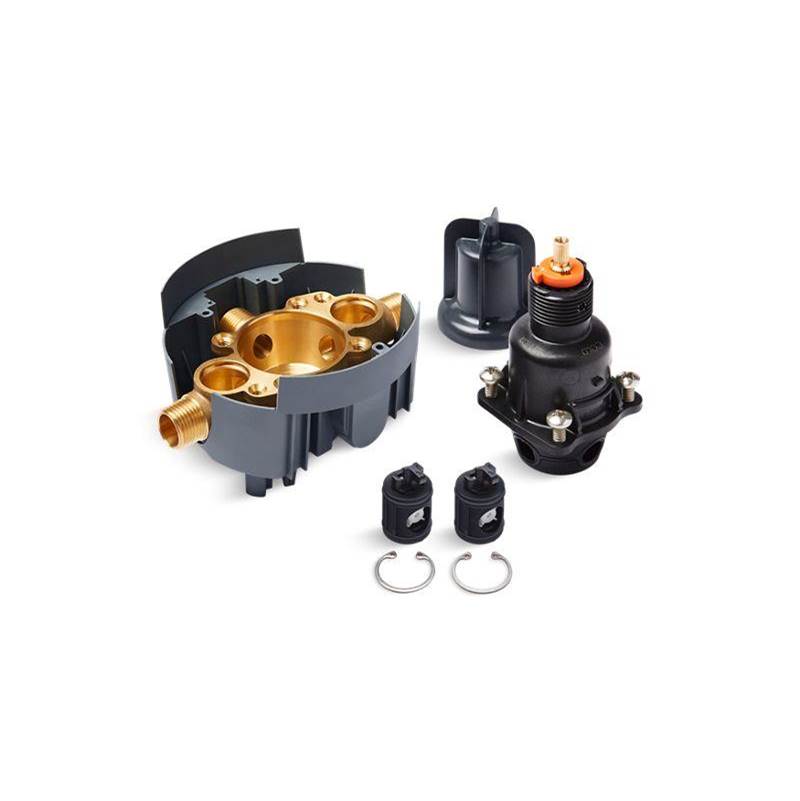 Rite-Temp® Pressure-balancing valve body and cartridge kit with service stops (su-related