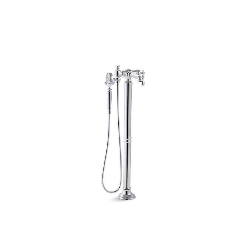 Artifacts® Floor-mount bath filler trim with handshower-shop