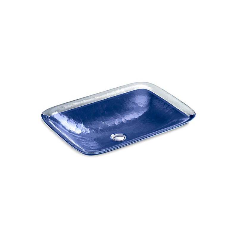 Inia® Glass vessel bathroom sink in Opaque Sapphire-shop