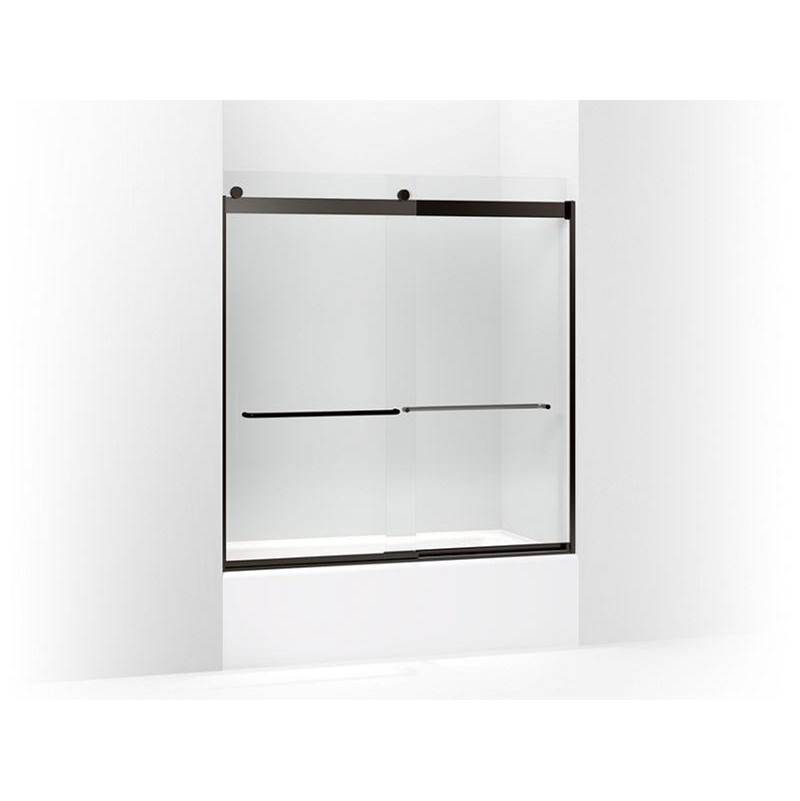 Levity® Sliding bath door, 62'' H x 56-5/8 - 59-5/8'' W, with 1/4'' thick Crystal-related