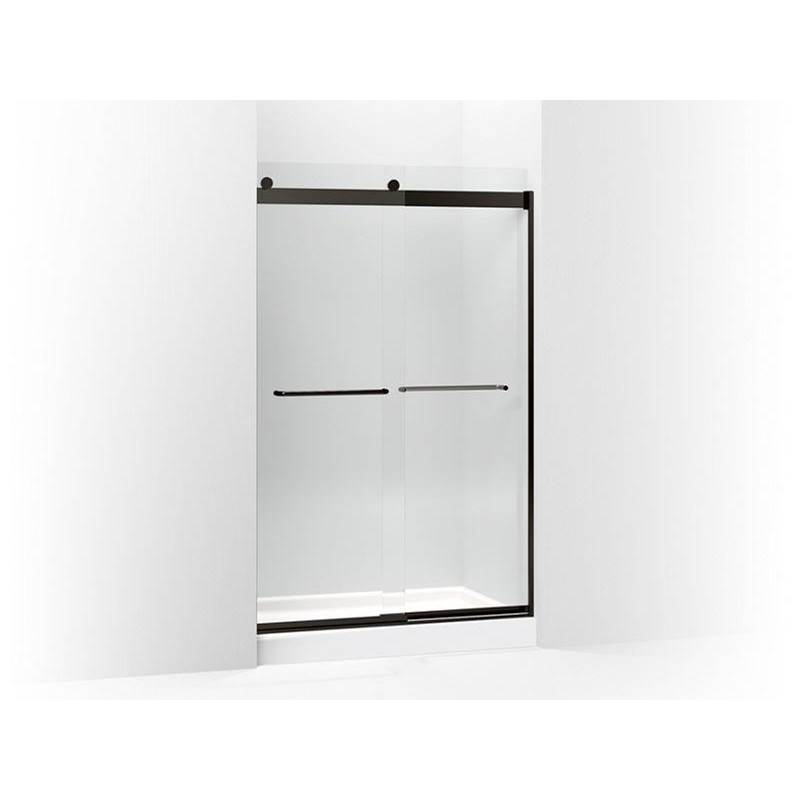 Levity® Sliding shower door, 74'' H x 44-5/8 - 47-5/8'' W, with 1/4'' thick Cryst-related