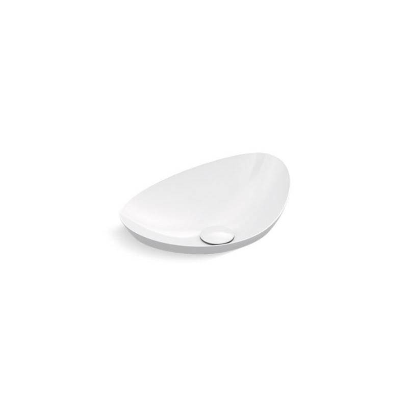 Veil™ 21'' oval semi-recessed vessel bathroom sink, no overflow-related