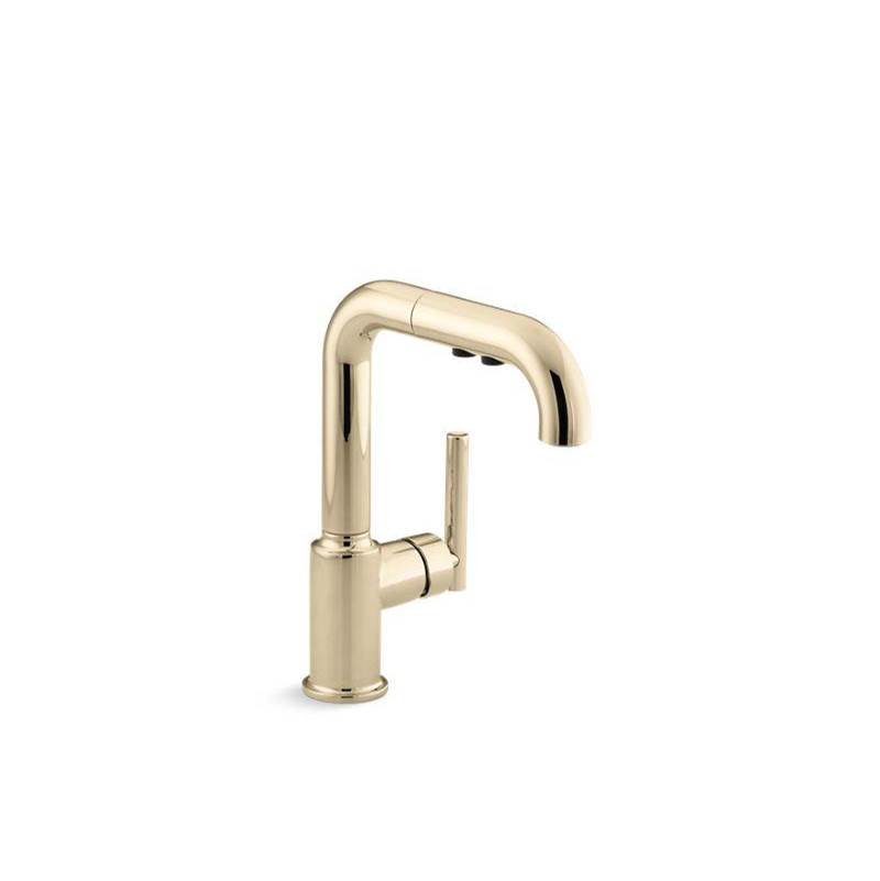 Purist® Pull-out kitchen sink faucet with three-function sprayhead-related